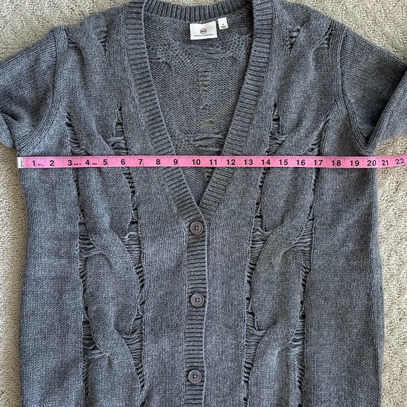 Ag Adriano Goldschmied Sandrine Button-Front Wool Blend Cardigan Gray Small Cozy - Picture 11 of 11